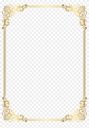 Gold Border Frame Transparent Clip Art Image - Gold Border Clip Art