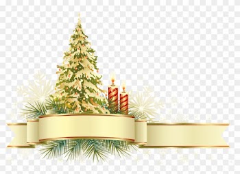 Gold Bow Clipart - Christmas Tree Frame Png