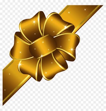 Gold Bow Clipart - Gold Ribbon Bow Png