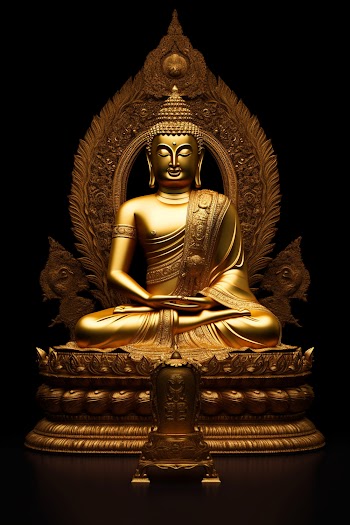 Gold Buddha Statue, generated by A.I
