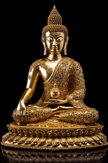 Gold Buddha Statue, generated by A.I