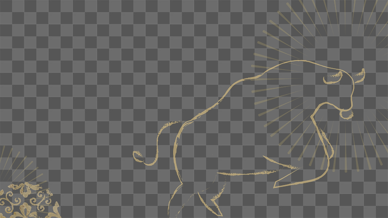 Gold bull png, animal border | Free PNG - rawpixel