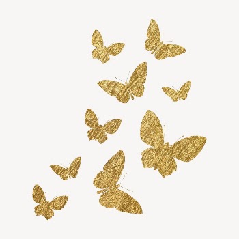 Gold butterflies silhouette clipart, metallic | Free Vector - rawpixel