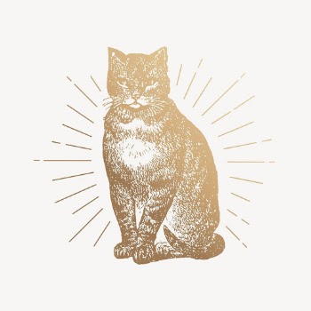 Gold cat drawing, vintage pet | Free PSD Illustration - rawpixel