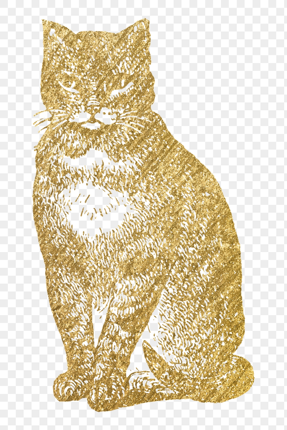 Gold cat png sticker, pet | Free PNG Illustration - rawpixel