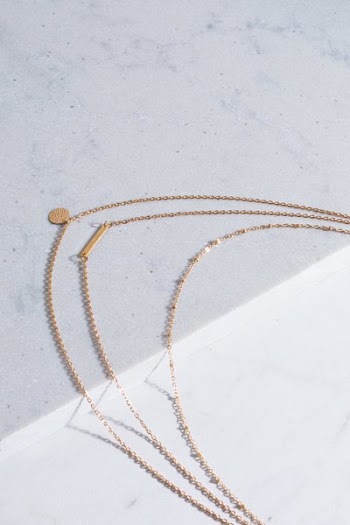 Gold Chain Necklace On Corner