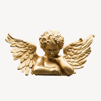 Gold cherub sticker, vintage sculpture | Free PSD - rawpixel