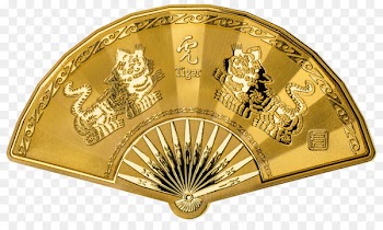 Gold Chinese calendar Lunar calendar Chinese zodiac - Fanshaped 