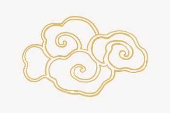 Gold Chinese cloud collage element | Free Vector - rawpixel