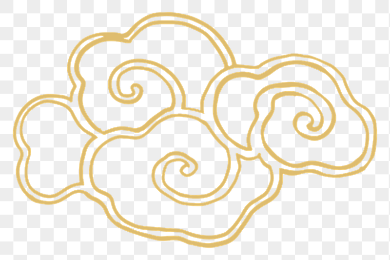 Gold Chinese cloud png sticker, | Free PNG - rawpixel