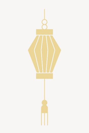 Gold Chinese lantern collage element | Free Vector - rawpixel