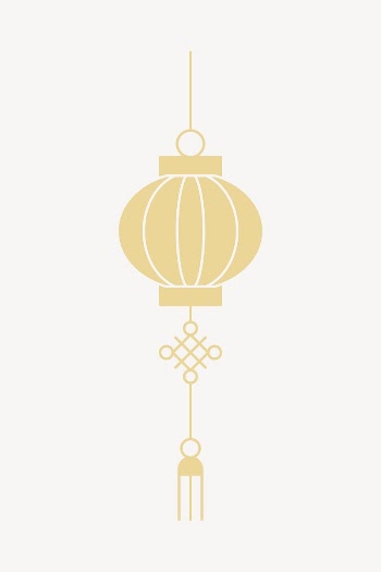 Gold Chinese lantern collage element | Free Vector - rawpixel