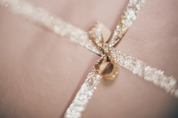 Gold Christmas gift blurred