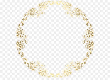 Gold Clip art - Floral Gold Round Border PNG Transparent Clip Art 