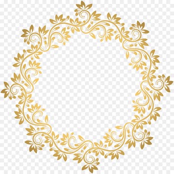 Gold Clip art - Gold Deco Round Border PNG Transparent Clip Art 