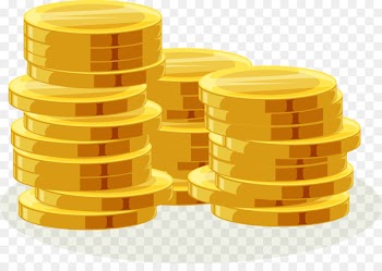 Gold coin Euclidean vector - Vector hand painted gold coins 
