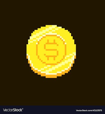 gold coin with dollar symbol