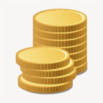 Gold coins clipart, illustration vector. | Free Vector - rawpixel