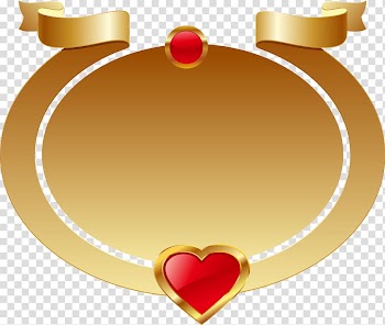 Gold-colored and red heart illustration, Heart Icon, Gold oval frame red heart-shaped ribbon transparent background PNG clipart