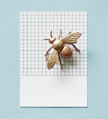 Gold-colored Bee Decor on White Surface