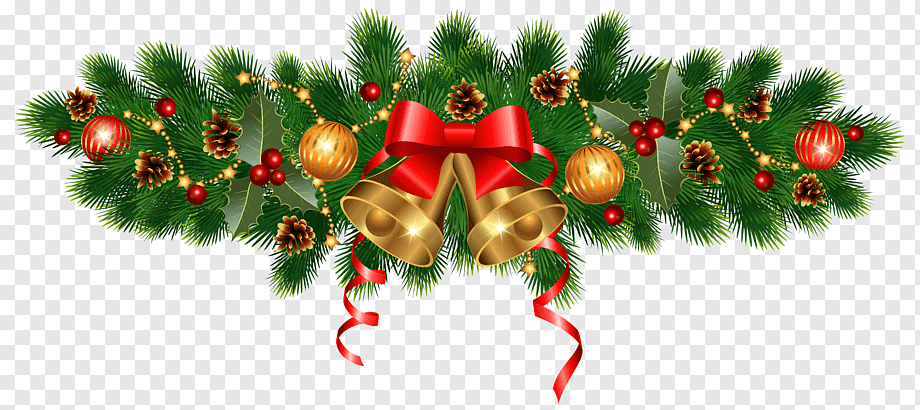 gold-colored bell and Christmas decor lot, Christmas tree Christmas ornament Garland, Christmas Golden Bells and Ornaments Decoration, decor, christmas Decoration, jingle Bell png