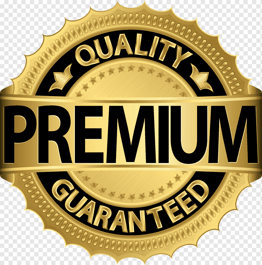 gold-colored Premium Quality Guaranteed badge art, Quality assurance Logo Label, quality, emblem, service, people png