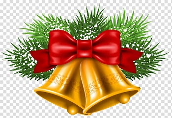 Gold-colored, red, and green bell illustration, Jingle bell Christmas , Christmas Bells transparent background PNG clipart
