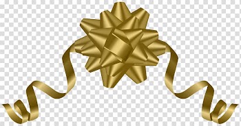 Gold-colored ribbon, Gold Bow and arrow , Gold Deco Bow transparent background PNG clipart