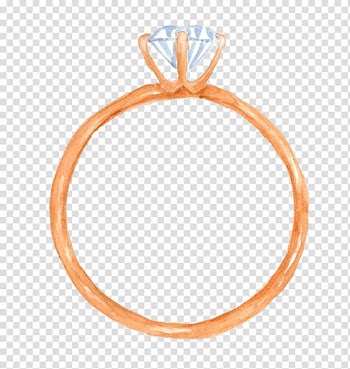 Gold-colored ring with clear gemstone, Wedding ring Diamond, Ring transparent background PNG clipart