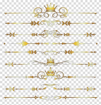 Gold-colored scrolled , Golden dividing line transparent background PNG clipart