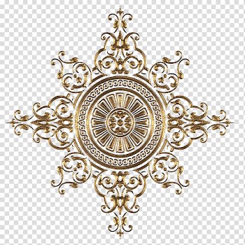 Gold-colored sunburst wall decor, Ornament Decorative arts Gold, GOLD LINE transparent background PNG clipart