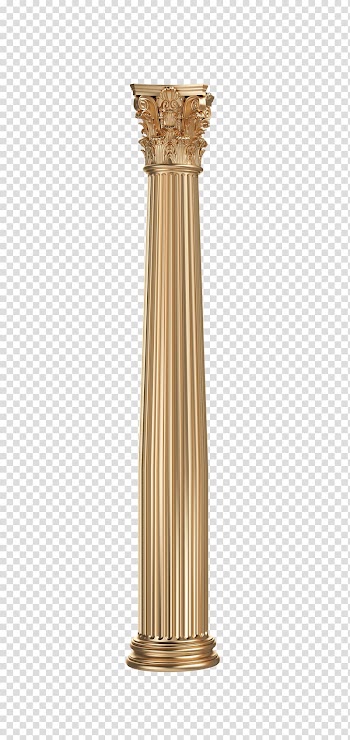 Gold column illustration, Column, European gold decorative columns transparent background PNG clipart