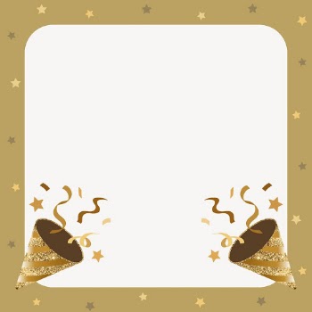 Gold confetti popper frame background, | Free PSD - rawpixel