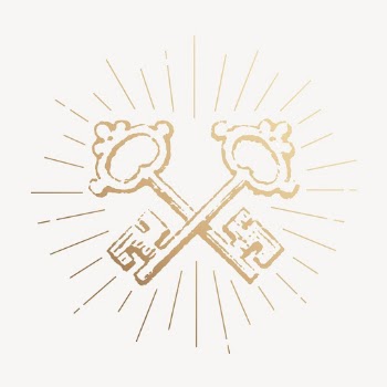 Gold crossed keys drawing, mystical | Free PSD Illustration - rawpixel