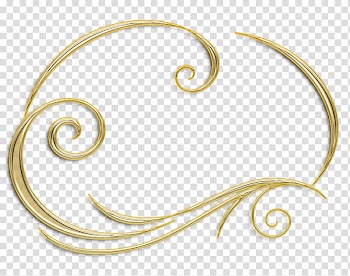 , Gold curly borders decorated transparent background PNG clipart