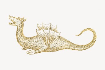 Gold dragon clipart, aesthetic mythical | Free PSD Illustration - rawpixel