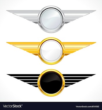 Gold emblems set vector image