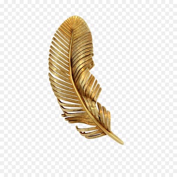 Gold Feather Earring Metal - Golden Feather 