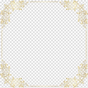 Gold filigree frame, Yellow Placemat Pattern, Deco Border Frame transparent background PNG clipart