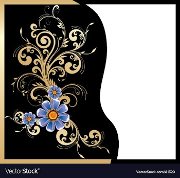 Gold floral design vector image