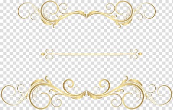Gold floral frame illustration, Ornament , dividers transparent background PNG clipart