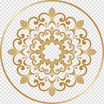 Gold floral , Ornament , Brown pattern circle transparent background PNG clipart