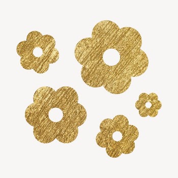 Gold flower clipart, metallic aesthetic | Free Vector - rawpixel