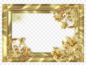 Gold Flower Frame Png