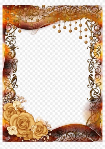 Gold Flower Frame Png Pic - Golden Frames Design Png