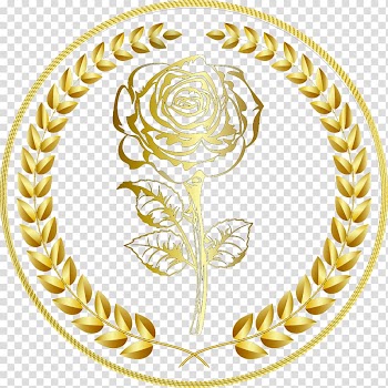 Gold flower illustration, Gold Rose Euclidean , Golden Rose wheat logo transparent background PNG clipart