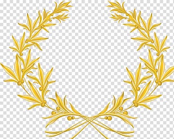 Gold flower , Laurel wreath Olive wreath Olive branch, Olive laurel wreath design edge transparent background PNG clipart