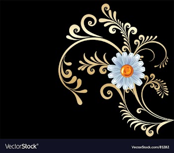 Gold flowers background vector image