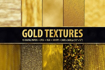 Gold Foil and Glitter Textures - Metallic Digital Papers