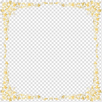 Gold frame , Decorative Border , yellow floral frame illustration transparent background PNG clipart